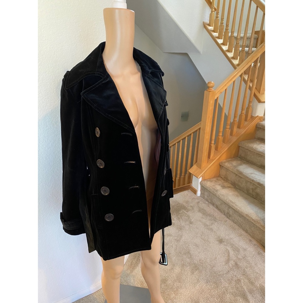 Juicy Couture Black Velvet Peacoat Size S
